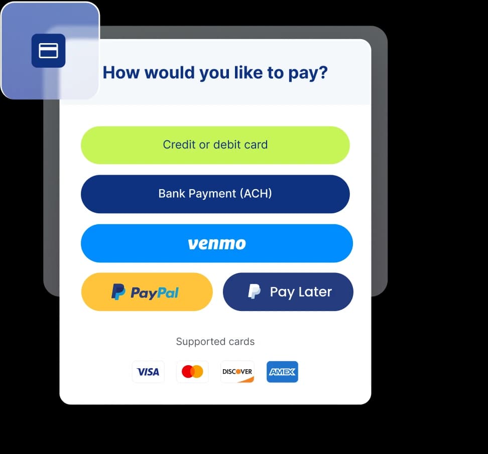 multiple payment options
