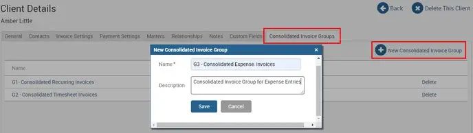 Consolidated Invoice Groups